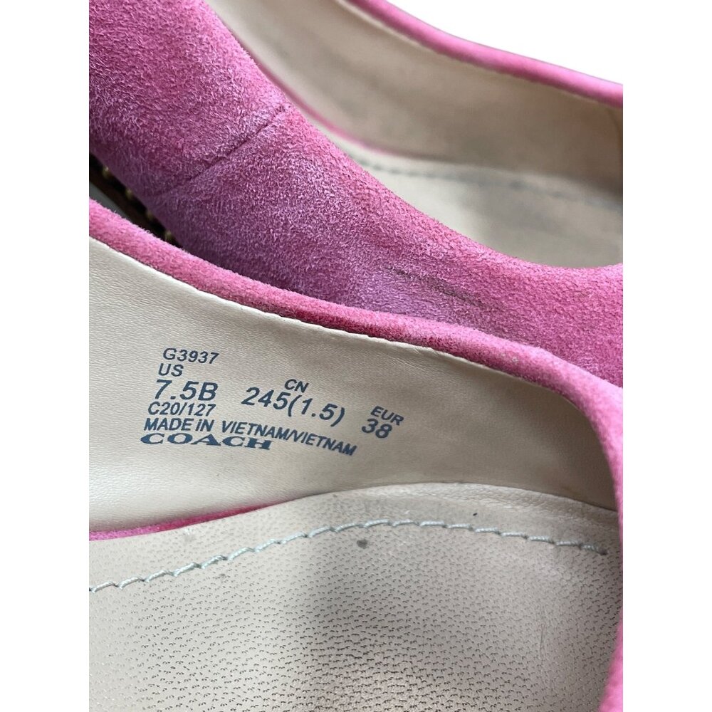 Coach Womans Pink Suede Beaded Trim 3.5" Heels Size 7.5B SKU 9494 - Picture 6 of 16
